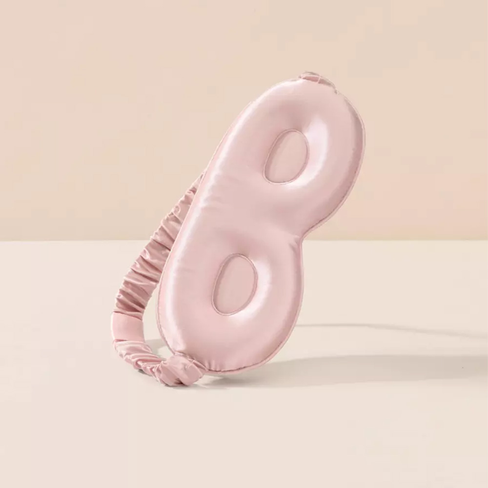 Pink 3D contoured mulberry silk sleep eye mask