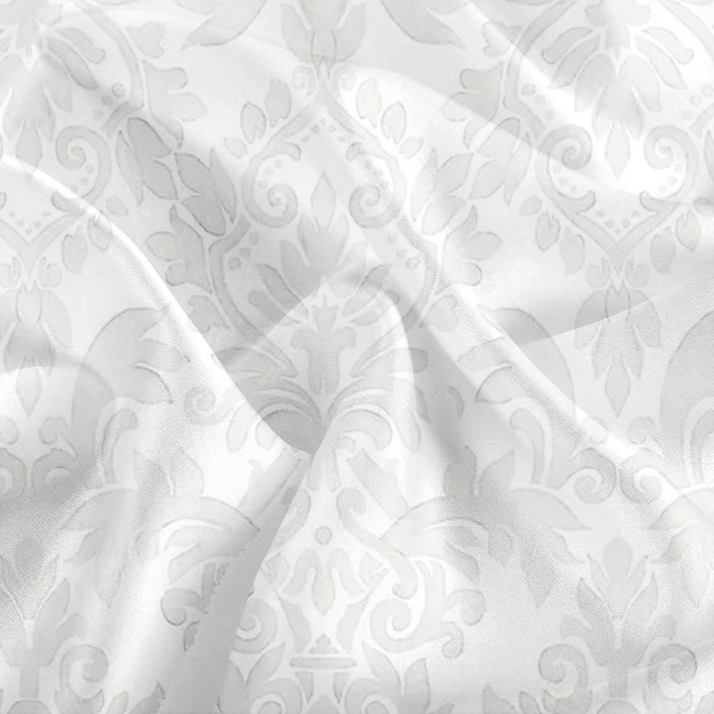 Luxury damask jacquard silk fabric close up