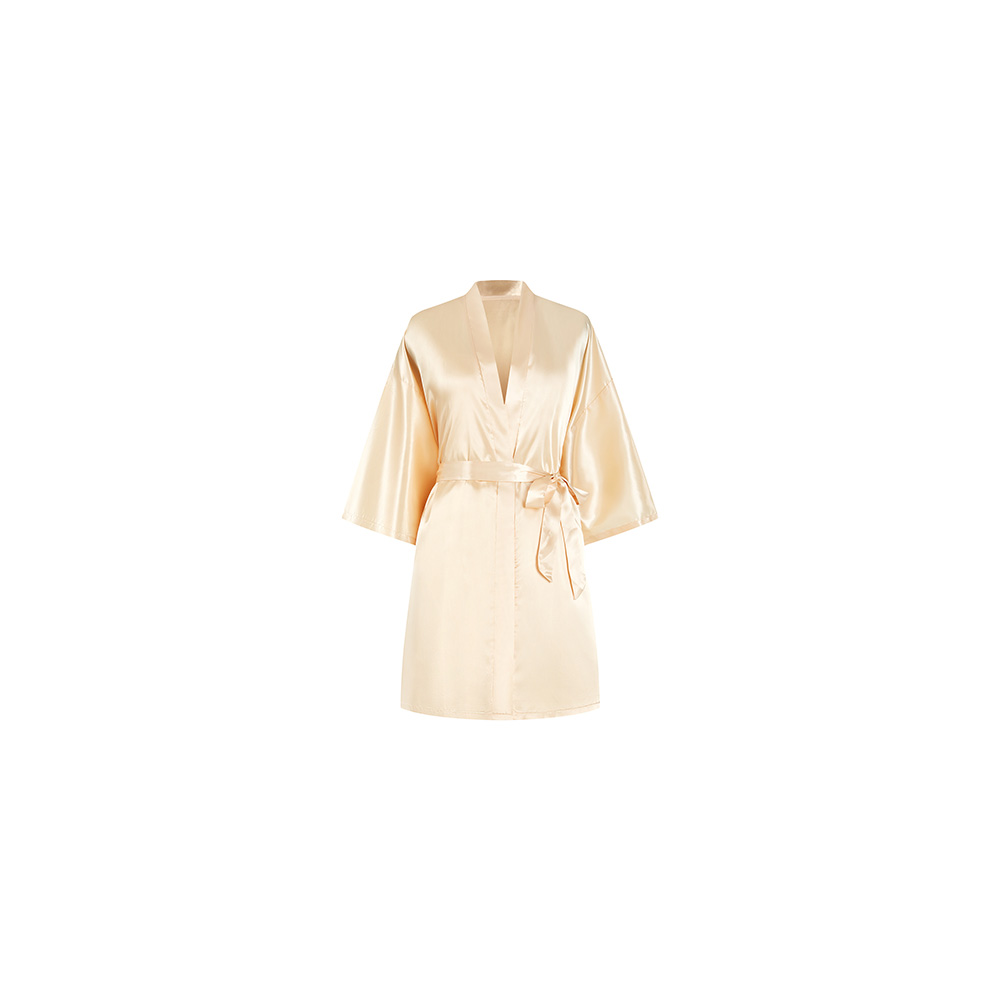 Short Silk Kimono Bathrobe